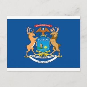 Carte Postale Drapeau officiel de l'État du Michigan