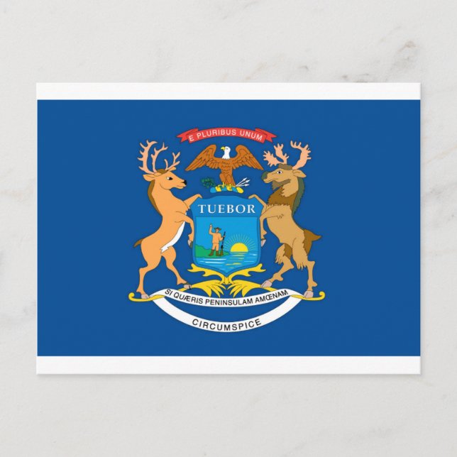 Carte Postale Drapeau officiel de l'État du Michigan (Devant)
