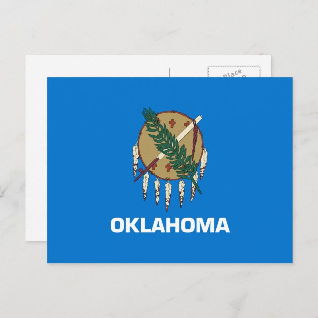 Carte Postale Drapeau Oklahoman, Drapeau de l'Oklahoma (Devant / Derrière)