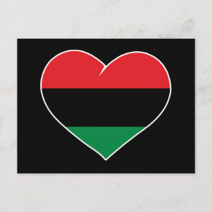 Carte Postale drapeau panafricain cœur Afro Américain histoire n