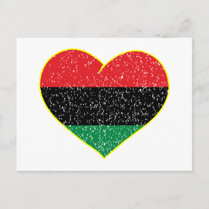 Carte Postale drapeau panafricain cœur histoire noire afro-améri