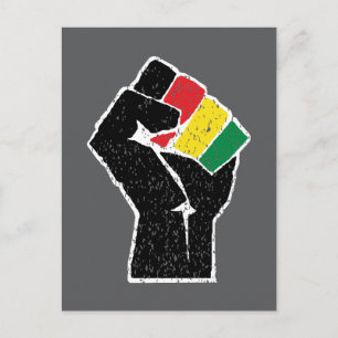 Carte Postale Drapeau panafricain Poing, Histoire noire afro-amé