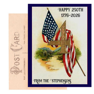 Carte Postale Drapeau patriotique du 250e anniversaire de la fêt