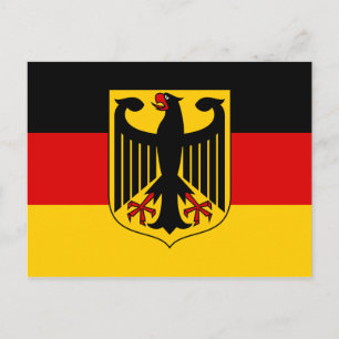Carte Postale Drapeau personnalisé d'Allemagne avec armoiries