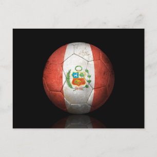 Carte Postale Drapeau péruvien porté Football de football