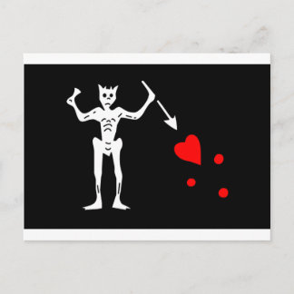 Carte Postale Drapeau Pirate Barbe Noire Edward Enseigner