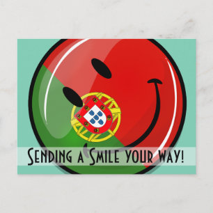 Carte Postale Drapeau portugais souriant