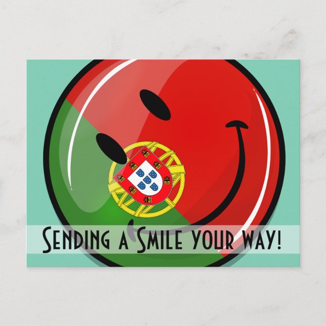 Carte Postale Drapeau portugais souriant (Devant)