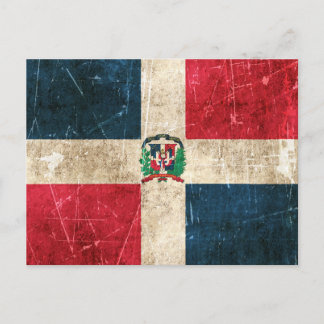 Carte Postale Drapeau rayé vintage de la République Dominicaine