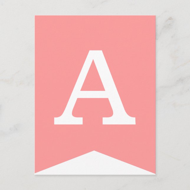 Carte Postale Drapeau rose et blanc do-it-yourself bannière de B (Devant)