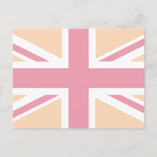 Carte Postale Drapeau rose pâle Union Jack British (UK)