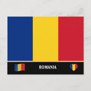 Carte Postale Drapeau roumain & Voyage de pays Roumanie / Rouman