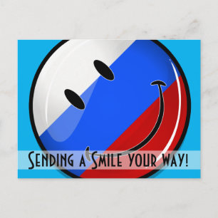 Carte Postale Drapeau russe souriant