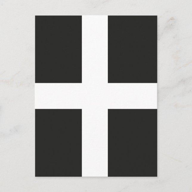 Carte Postale Drapeau Saint Piran Cornouailles Kernow (Devant)