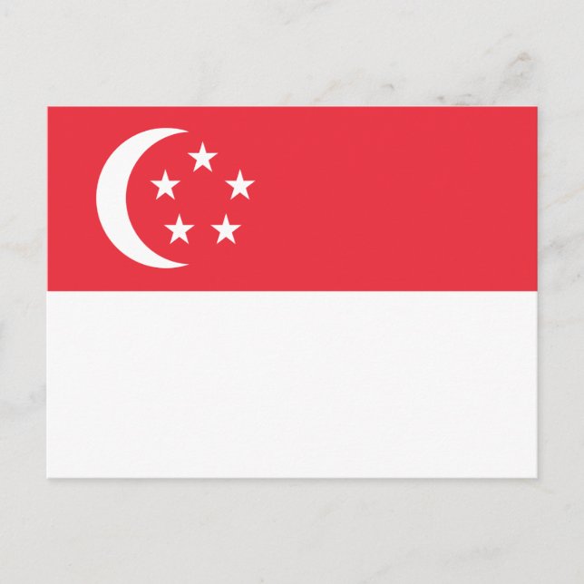 Carte postale Drapeau Singapour (Devant)