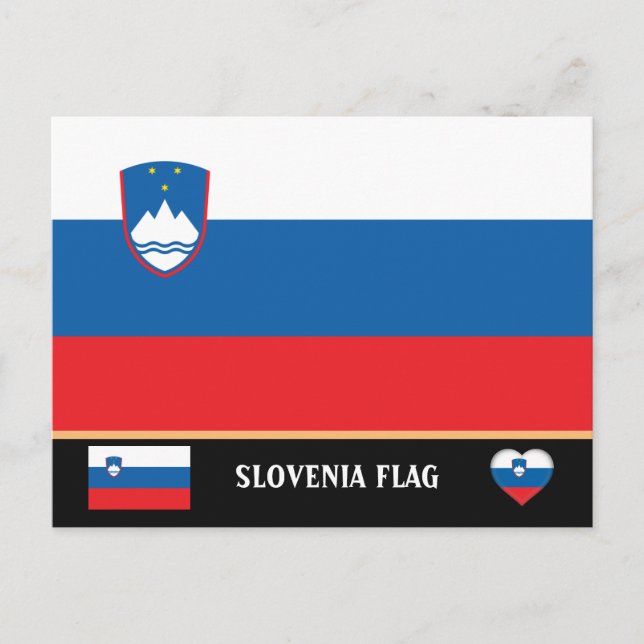 Carte Postale Drapeau slovène & Slovénie - voyage, vacances/spor (Devant)
