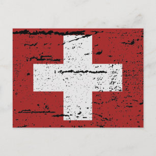 CARTE POSTALE DRAPEAU SUISSE