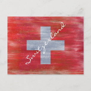 Carte Postale Drapeau suisse en détresse
