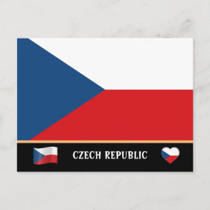 Carte Postale Drapeau tchèque et voyage en République tchèque/Tc