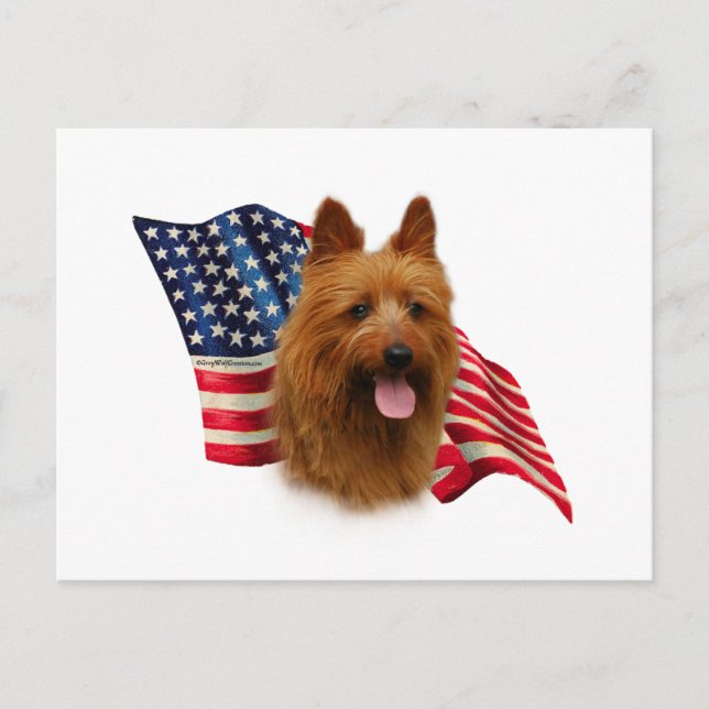 Carte Postale Drapeau Terrier australien (Devant)