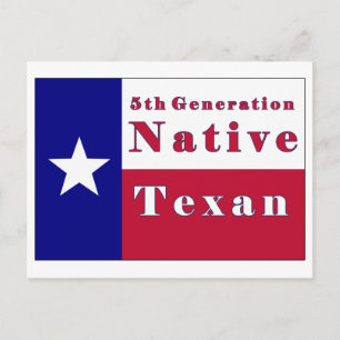 Carte Postale Drapeau texan natif de 5e génération