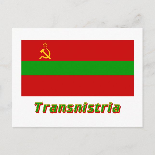 Carte Postale Drapeau transnistrien portant le nom (Devant)