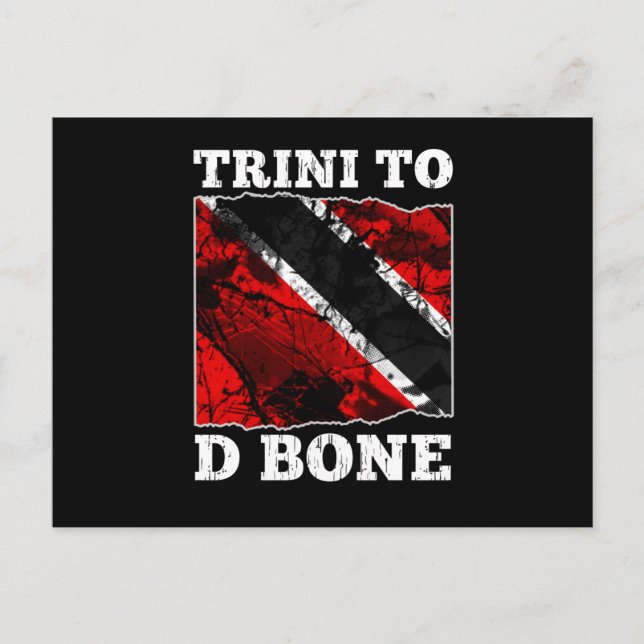 Carte Postale Drapeau Trinité-et-Tobago - Trini À D Bone (Devant)