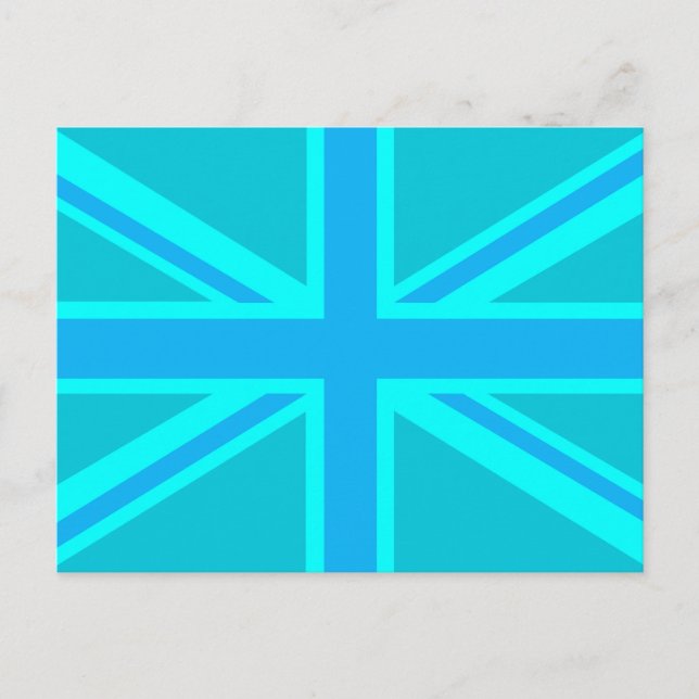 Carte Postale Drapeau Turquoise Union Jack britannique (Devant)
