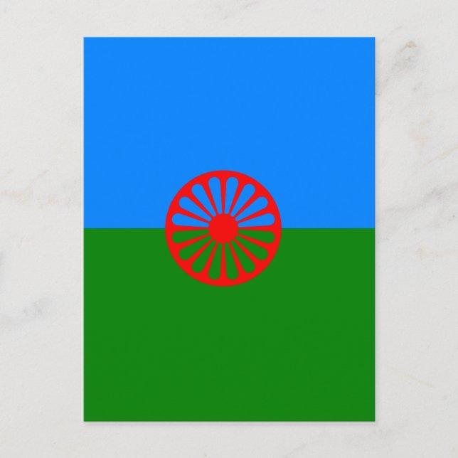 Carte Postale Drapeau tzigane romani officiel (Devant)
