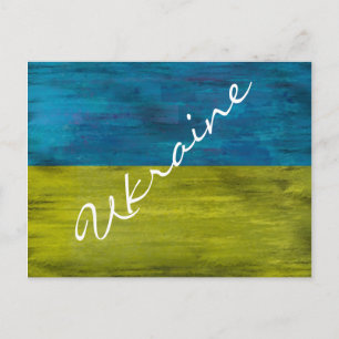 Carte Postale drapeau ukrainien en détresse