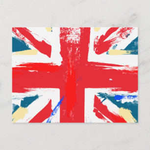 Carte Postale Drapeau Union Jack britannique vintage usé