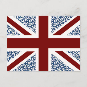 Carte Postale Drapeau Union Jack Calico Floral