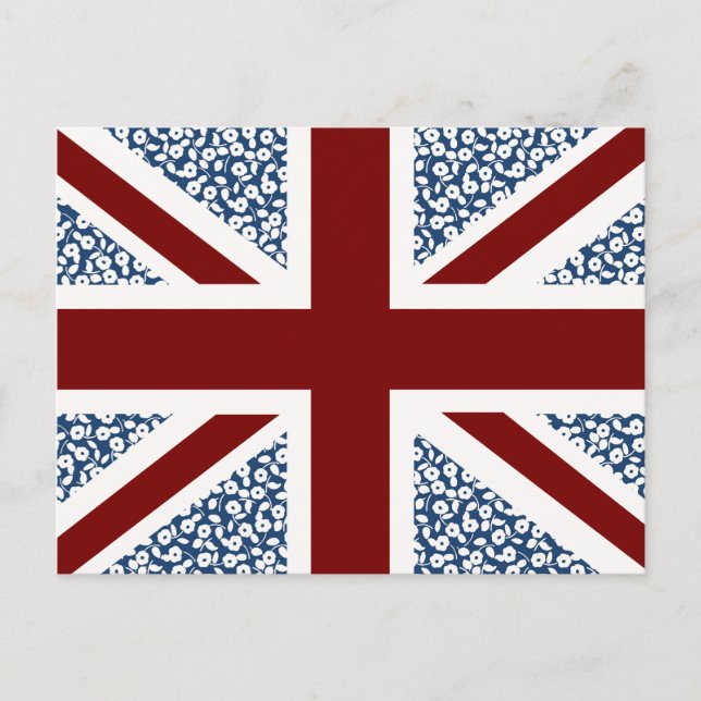 Carte Postale Drapeau Union Jack Calico Floral (Devant)