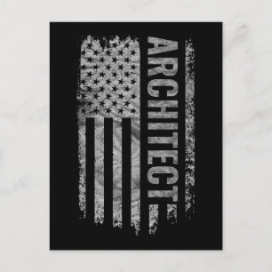 Carte Postale Drapeau USA en détresse design Architecte