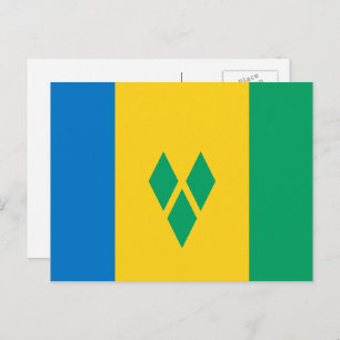 Carte Postale Drapeau Vincy, Drapeau de Saint-Vincent-et-les Gre