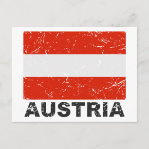 Carte Postale Drapeau Vintage Autriche