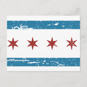 Carte Postale Drapeau vintage CHICAGO