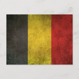 Carte Postale Drapeau vintage déchiré de Belgique