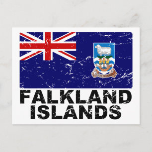 Carte Postale Drapeau Vintage des îles Falkland