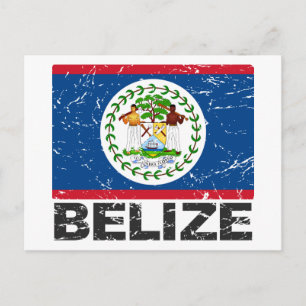 Carte Postale Drapeau Vintage du Belize