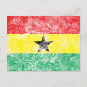 Carte Postale Drapeau vintage du Ghana