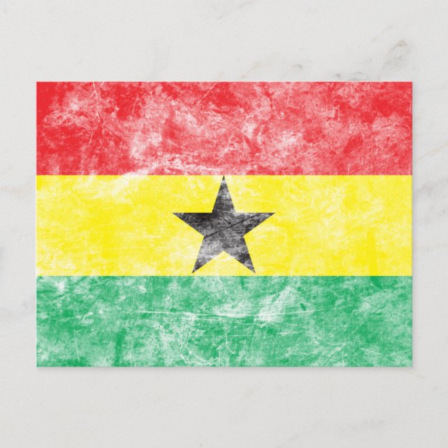 Carte Postale Drapeau vintage du Ghana (Devant)