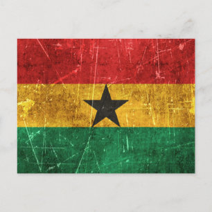 Carte Postale Drapeau vintage du Ghana