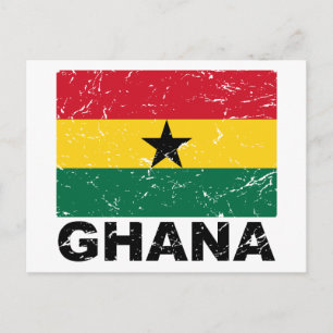 Carte Postale Drapeau Vintage du Ghana