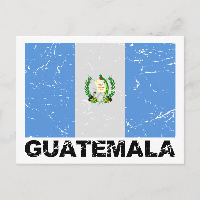 Carte Postale Drapeau Vintage du Guatemala (Devant)