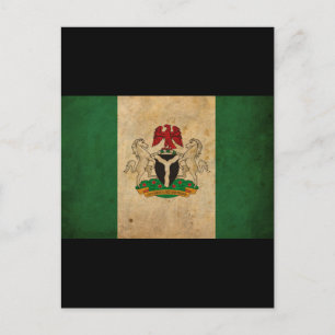 Carte Postale Drapeau vintage du Nigeria