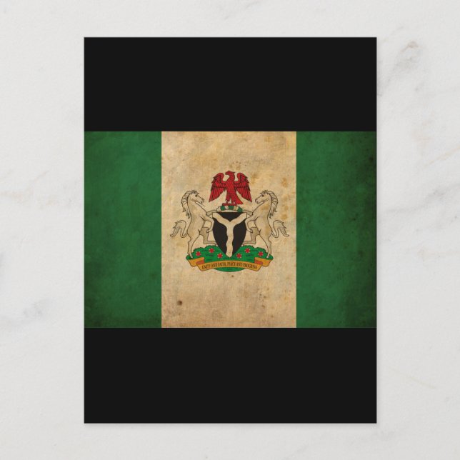 Carte Postale Drapeau vintage du Nigeria (Devant)