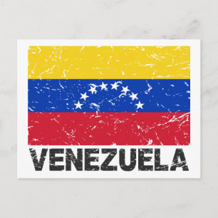 Carte Postale Drapeau Vintage du Venezuela