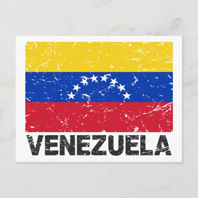 Carte Postale Drapeau Vintage du Venezuela (Devant)