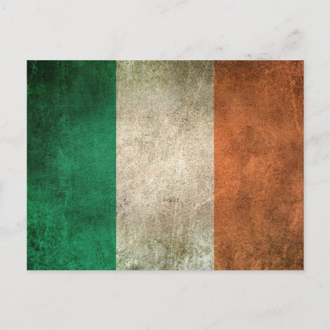 Carte Postale Drapeau vintage en détresse d'Irlande (Devant)